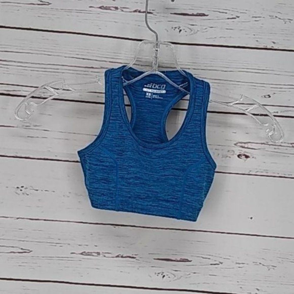 BCG Tru‎ Wick blue size XS 6/6x girls Sports Bra